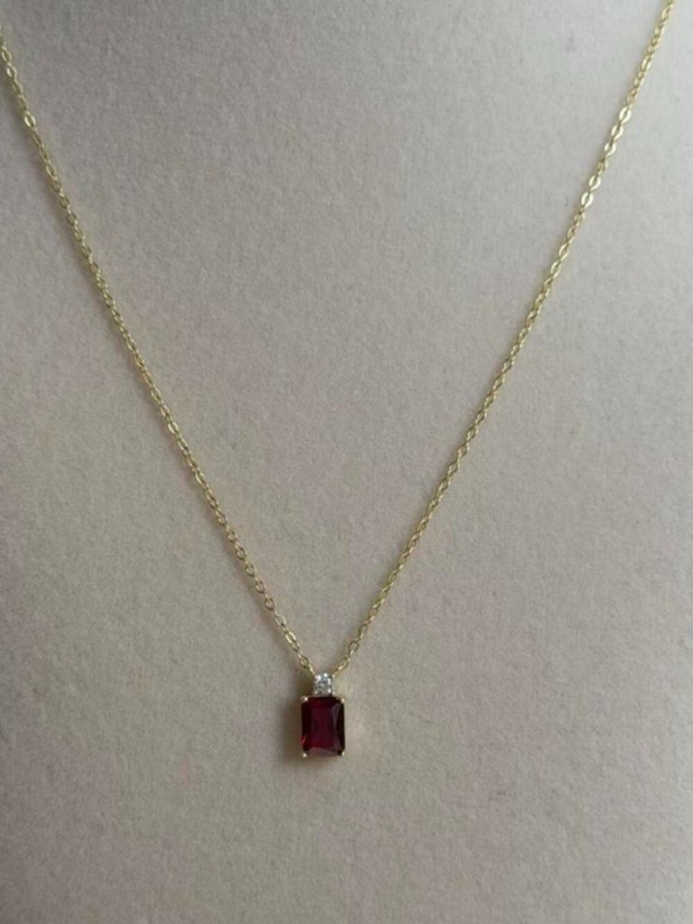 14K Gold-Plated Sterling Silver Ruby Necklace